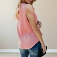 thumbnail image 3 of HAPIMO Sales Womens Pleated Tank Tops Button V-Neck Sleeveless Solid Color Casual Vest Flowy T-shirt Blouse With Pocketless Teen Grils Fashion Clothes Pink XL, 3 of 4