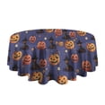 thumbnail image 5 of Magical Pumpkin Castle Halloween Pattern Round Tablecloth 60"x60",Wrinkle Wipeable Table Cloth for Kitchen Dining Room Picnic Patio Party, 5 of 6