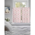 thumbnail image 3 of Pink Daisy Bathroom Window Curtain, Spring Floral Elegant Pastoral Botanical Light Filtering Coffee Kitchen Curtains, Bedroom Living Room Curtains 2 Panel 84"x45", 3 of 6