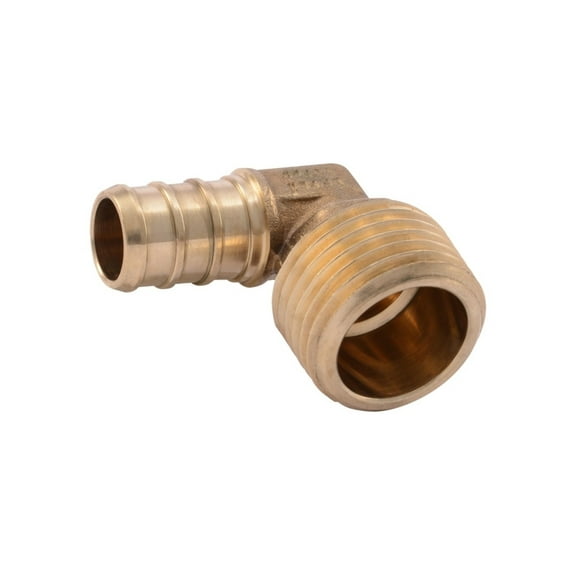 Pipe Fitting, PEX Barb Adapter Elbow, 1/2 x 1/2-In. MNPT
