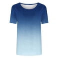 thumbnail image 3 of Otvok Tops for Women,Women'S Casual Fashion Gradient Print T-Shirt with Round Neck and Short Sleeves, 3 of 6