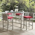 thumbnail image 3 of Modway Tabouret de Bar de Mobilier de Patio Extérieur en Osier à 4 Conduits, Gris Pâle, 3 of 6
