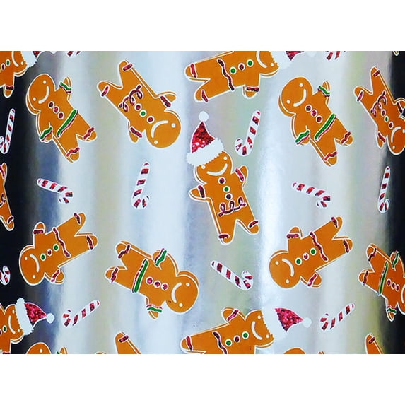 Pack of 1, Gingerbread Boy Wrapping Paper Roll, 24" x 833' For Christmas, Holiday & Events, Made In USA