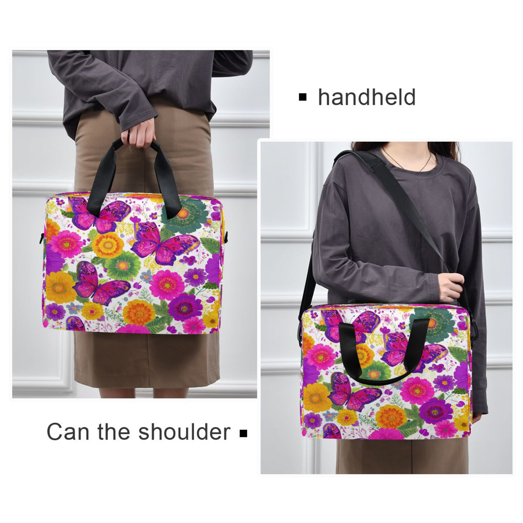 Laptop Bag Laptop Briefcase 15.7 x 3 x 11.8 Inches Laptop Bag Briefcases Laptop Storage Travel Laptop Bag Work Laptop Bag Vibrant Butterflies