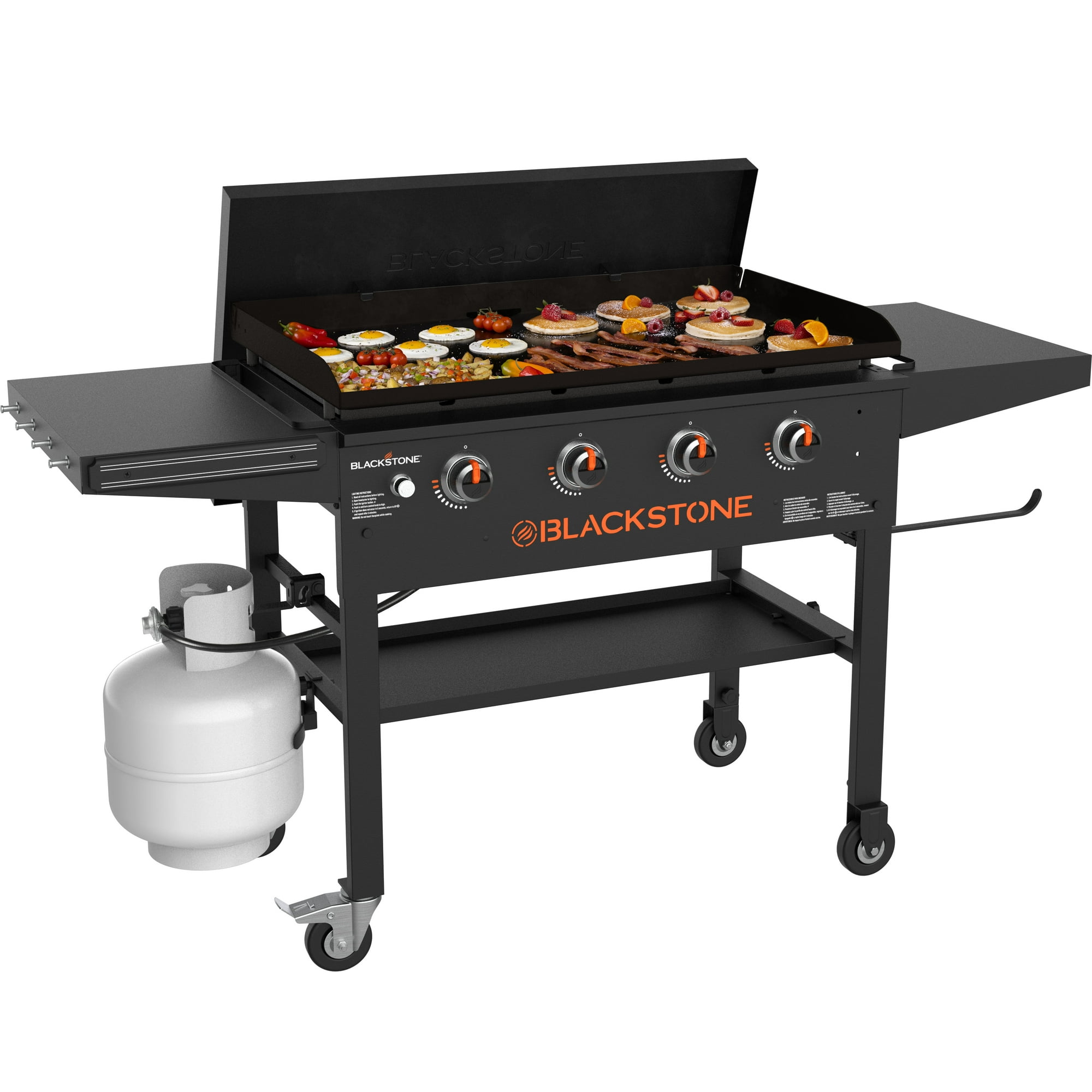 Blackstone Original Outdoor Griddle, 4-Burner 36 Inch Flat Top Grill with Hard Cover, Black