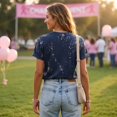 thumbnail image 6 of Domzest Women Breast Cancer Awareness Tie Dye T Shirt Short Sleeve Round Neck Casual Graphic Tee Pink Ribbon Support Survivor Gift Summer Top Navy M, 6 of 6