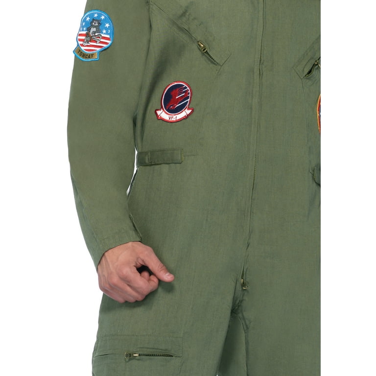 Top Gun Mens Flight Suit Costume, Mens Top Gun Halloween Costume –