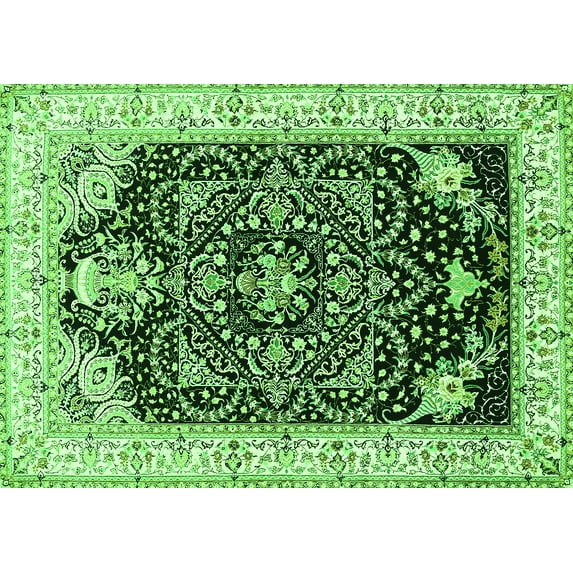 Ahgly Company Indoor Rectangle Persian Green Traditional Area Rugs, 4' x 6'