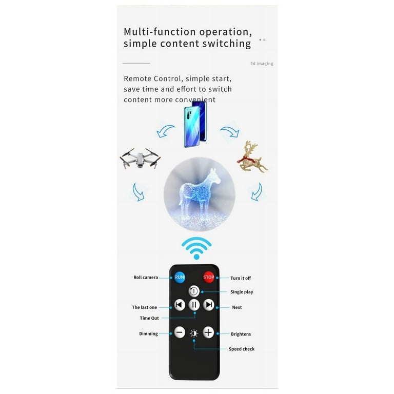 3D Advertising Fan 3.9inch 3D Hologram Fan - 160 LED Holographic Display  With APP & TF Card Support For Stores & Events Holo Screen