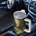 thumbnail image 5 of Camouflage 40oz Tumbler– Stainless Steel Insulated Tumbler with Handle and Straw, Large Capacity Travel Cup for Hot & Cold Drinks, 5 of 6