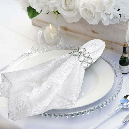 

Efavormart 1 PC White Premium 20 x 20 Washable Sequin Napkins Great for Wedding Party Restaurant Dinner Parties Decoration