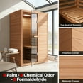 thumbnail image 4 of TEXBM 1000W Far Infrared Sauna Room - Solid Okoume Wood Portable Sauna with Bluetooth Speaker, Colorful LED Lights, USB Port, 7 Heating Panels, Tempered Glass Doo, 4 of 7