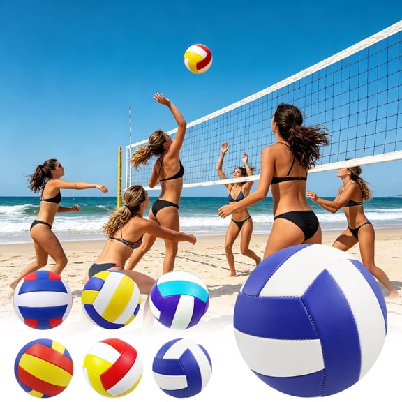 onlyliua Training Sewn Beach Volleyball Thickened Durable Outdoor Indoor Practice Ball Non-Slip High-Tension Seam for Sand Court Recreation Sport and PE Training