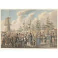 thumbnail image 3 of Jan Anthonie Langendijk Dzn 24x18 Black Modern Framed Museum Art Print Titled - The Vismarkt in Rotterdam (1816), 3 of 5