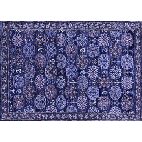 Ahgly Company Indoor Rectangle Oriental Blue Industrial Area Rugs, 5' x 7'