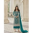 thumbnail image 2 of Stylish Indian Pakistani Designer Shalwar Kameez Outfits Sewn Plazzo Suits ( Teal Blue, 6XL - 54 ), 2 of 6