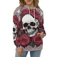 thumbnail image 3 of POBUDS Hoodie, Regular Fit Sporty Pullover Hooded Sweatshirt for Men Women Death Hawk ROse Muscle 4XL, 3 of 6