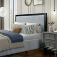 thumbnail image 5 of King Size Bed Frame with Soft Fluffy Headboard,Gray Upholstery & Black Solid Wood Frame,Noise-Free Slats,Easy to Assemble for Any Bedroom,Black+Gray, 5 of 7