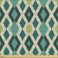 thumbnail image 2 of Ambesonne Geometric Fabric by the Yard Upholstery, Zigzags and Rhombuses, 10 Yards, Teal Blush and Khaki, 2 of 5