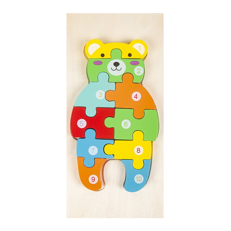 Animals Wooden Blocks Toddler Baby Kids Child Educational Toy Puzzle 3D 