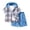 Blue, variant on Fdqin Boys Shorts Sets 2Pcs Plaid Short Sleeve Hooded Button Shirt and Jogger Shorts Summer Outfits for Kids Blue 7-8 Years