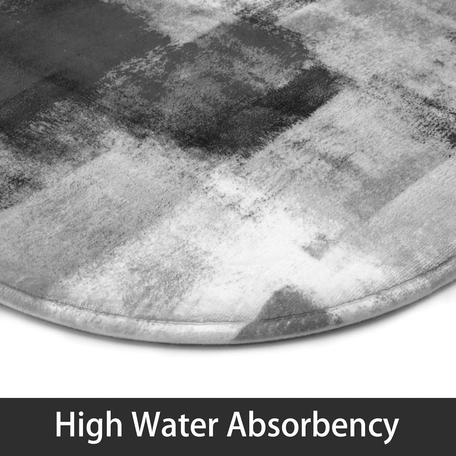 4 Pcs Grey Bathroom Sets with Shower Curtain and Rugs, Abstract Shower Curtain Sets with Rugs for Chic Bathroom Decor,  Grunge Bathroom Decor Curtain Sets with Mats and Accessories