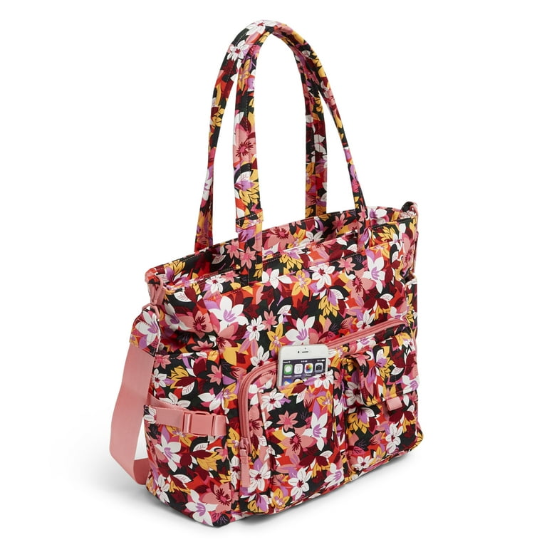 Vera Bradley Women's Recycled Cotton Utility Tote Bag Rosa Floral