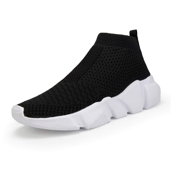Casbeam Boys and Girls Breathable Lightweight Fashion Casual Sports Walking Shoes Running Sneakers High Top All Black Little Kid Size 4