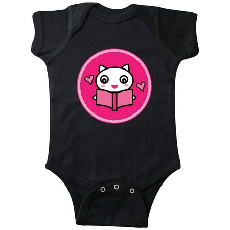 

Inktastic Reading Gift Cat with Book Gift Baby Girl Bodysuit