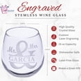 thumbnail image 4 of Juego de copas de vino para regalos con inscripciones personalizadas de Sr. y Sra., 450 ml, x2, 4 of 7