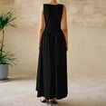 thumbnail image 6 of Htigea Summer Maxi Dresses for Women 2025 Sleeveless Casual Ruched High Waisted Tank Long Sundress Flowy Beach Dress Black,XL, 6 of 9