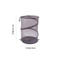 thumbnail image 3 of COFEST Gray and White Foldable Mesh Laundry Hamper with Drawstring Top, Sturdy Polyester for Kid Rooms, College Dorms, and Travel Gray, 3 of 7