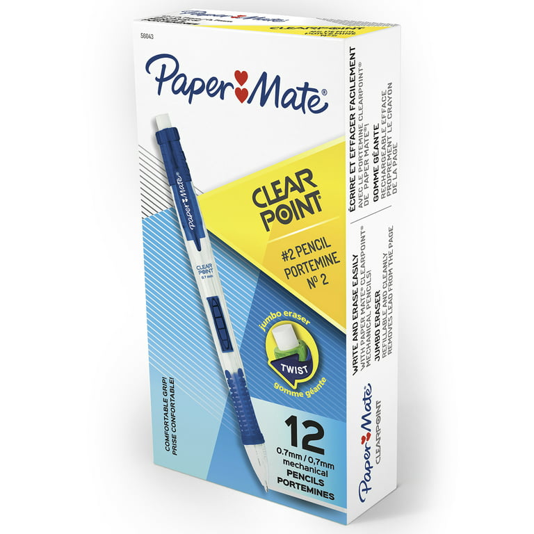 PAP1799404, Paper Mate® 1799404 Clearpoint Elite Mechanical Pencils, 0.7  mm, HB (#2), Black Lead, Blue and Green Barrels, 2/Pack