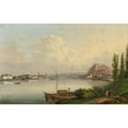 thumbnail image 2 of Conrad Zick 18x13 Gold Ornate Wood Frame and Double Matted Museum Art Print Titled - View of Koblenz with Fortress Ehrenbreitstein (1815), 2 of 4