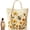 Bees, variant on Handmade Crochet Bee Embroidered Tote Bag Floral Vintage Shoulder Bag Beach Purse for Women Canvas Chrysanthemum
