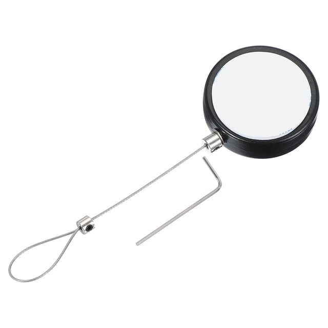 Retractable Remote Control Tether, Round Security Cable Lanyard Lock with Double Sided Adhesive Black 3.3 Ft