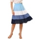 thumbnail image 1 of INSPIRE CHIC Falda escalonada elegante de gasa de verano con cintura elástica para mujer Azul L, 1 of 4