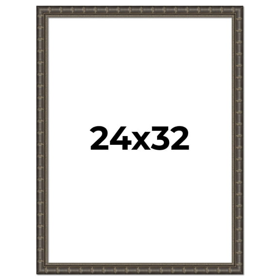 24x32 Frame Black Bamboo Solid Wood Picture Frame Width 1.5 Inches | Interior Frame Depth 0.5
