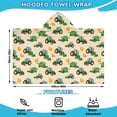 thumbnail image 2 of Cartoon Tractors Pumpkins Beige Pattern Hooded Bath Towel，60"x35" for Ages 3 To 12 Kids, Quick Dry Lightweight Soft Microfiber Hood Beach Towel Cover Up for Kids, 2 of 7