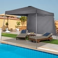 thumbnail image 7 of Ainfox 8 x 8 ft Pop up Canopy Tent with One Sidewall,Instant Slant Outdoor Gazebo for Beach, Sun Shade,Outdoor Activies,Gray, 7 of 7
