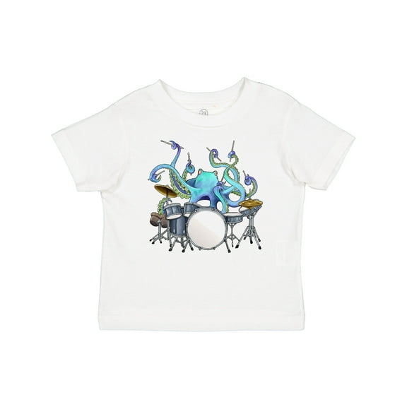 Inktastic Cute Blue Octopus Drumming Boys or Girls Baby T-Shirt