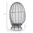 Outsunny Outdoor Round PE Ratttan Wicker 360 Degree Swivel Basket Egg