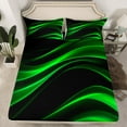 thumbnail image 2 of Manfei Modern Geometric Artistic Full Size Sheets,Stripes Lines Aesthetic Bed Sheets,Neon Green Black Sheet Sets For Girl Kids,Microfiber Bedroom Decor,4pcs, 2 of 7