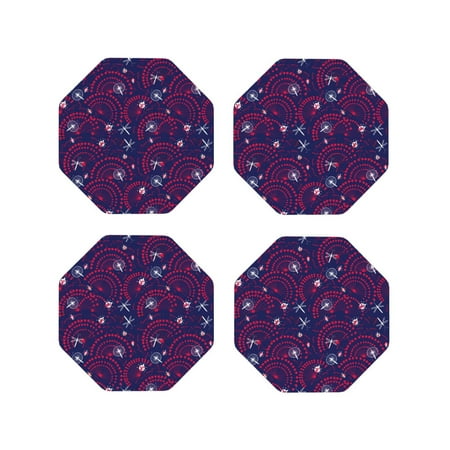 

Lukts Dandelions Flowers With Dragonflies Print Leather Drinks Coasters Set of 4 Suitable or Drinks Furniture Protection and Easy Clean up-Octagon