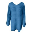 thumbnail image 1 of cfhntfmh Robes de Plage pour Femmes Été Mode Ajourée Couvre-Maillot U.S Douce à Manches Longues Col Ras du Cou Robe Mini Tricotée, 1 of 4