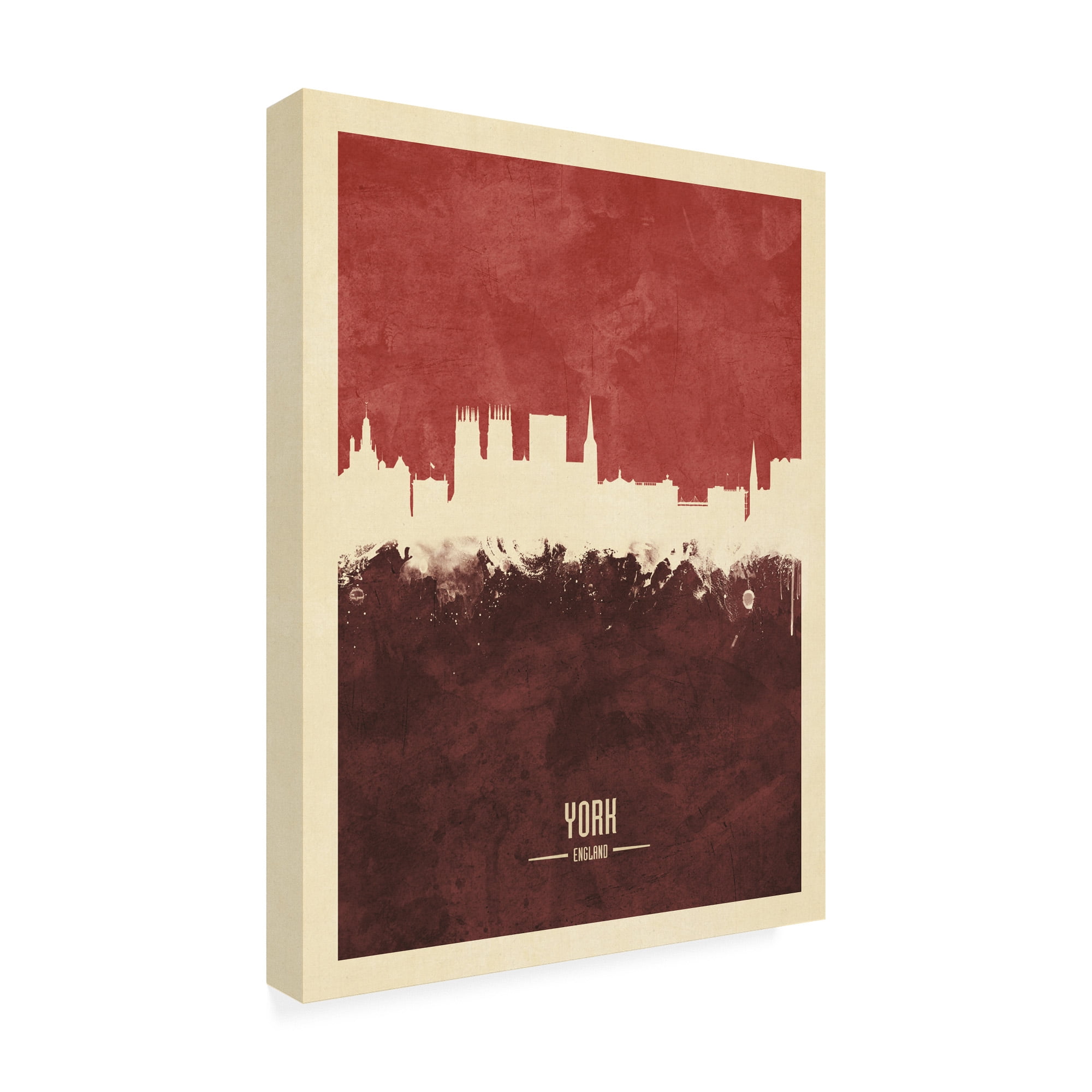 Trademark Fine Art 'York England Skyline Red II' Canvas Art by Michael Tompsett