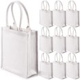 thumbnail image 1 of Saintrygo, 10 unidades, bolsas de arpillera reutilizables, 28 x 24 x 10 cm, color blanco, 1 of 6