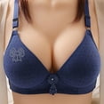 thumbnail image 2 of MIUOWANP Women's Bras No Underwire Full Support Polka Dot Print Push-Up Breathable Daily Bra,Dark Blue M, 2 of 3