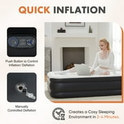 edx 18 Queen Size Air Mattress Bed with Built- in Pump Blow Up Mattresses for Camping, Indoor Colchon, Guests Air Bed