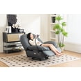 thumbnail image 5 of Leather Swivel Accent Chair with USB Charger Bluetooth Music Player Voice Control, Single Sofa with Phone Holder,Glider Recliner with Different Function Sleep Working Game and Leisure Model,Dark Grey, 5 of 9